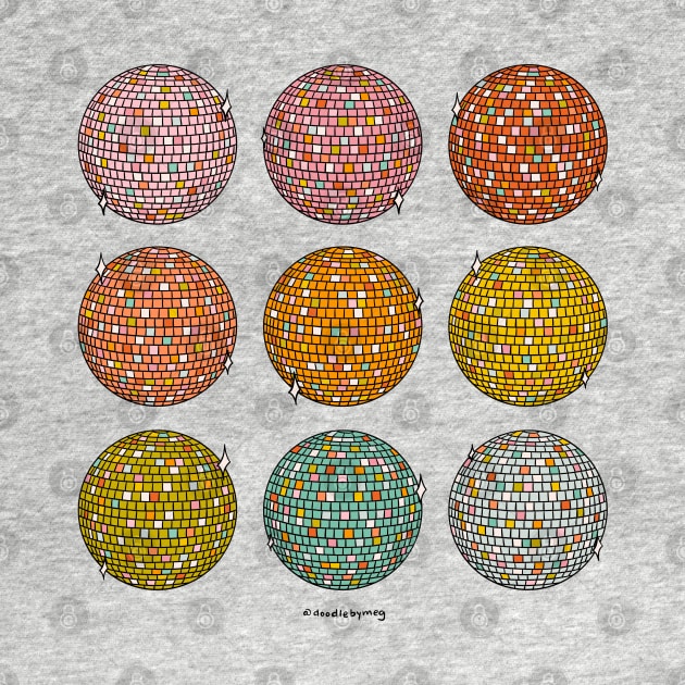 Rainbow Disco Balls by Doodle by Meg